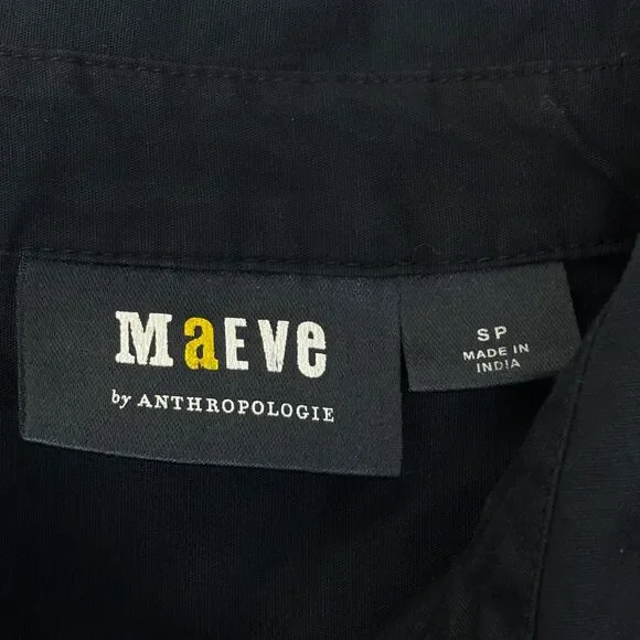 Maeve by Anthropologie Blouse Top Button Shirt Size SP Small Petite D049 -27 - Picture 7 of 16